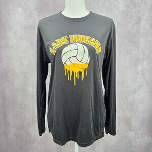 A4 Black Long Sleeve Lady Indians Sportswear Activewear‎ Tshirt Small